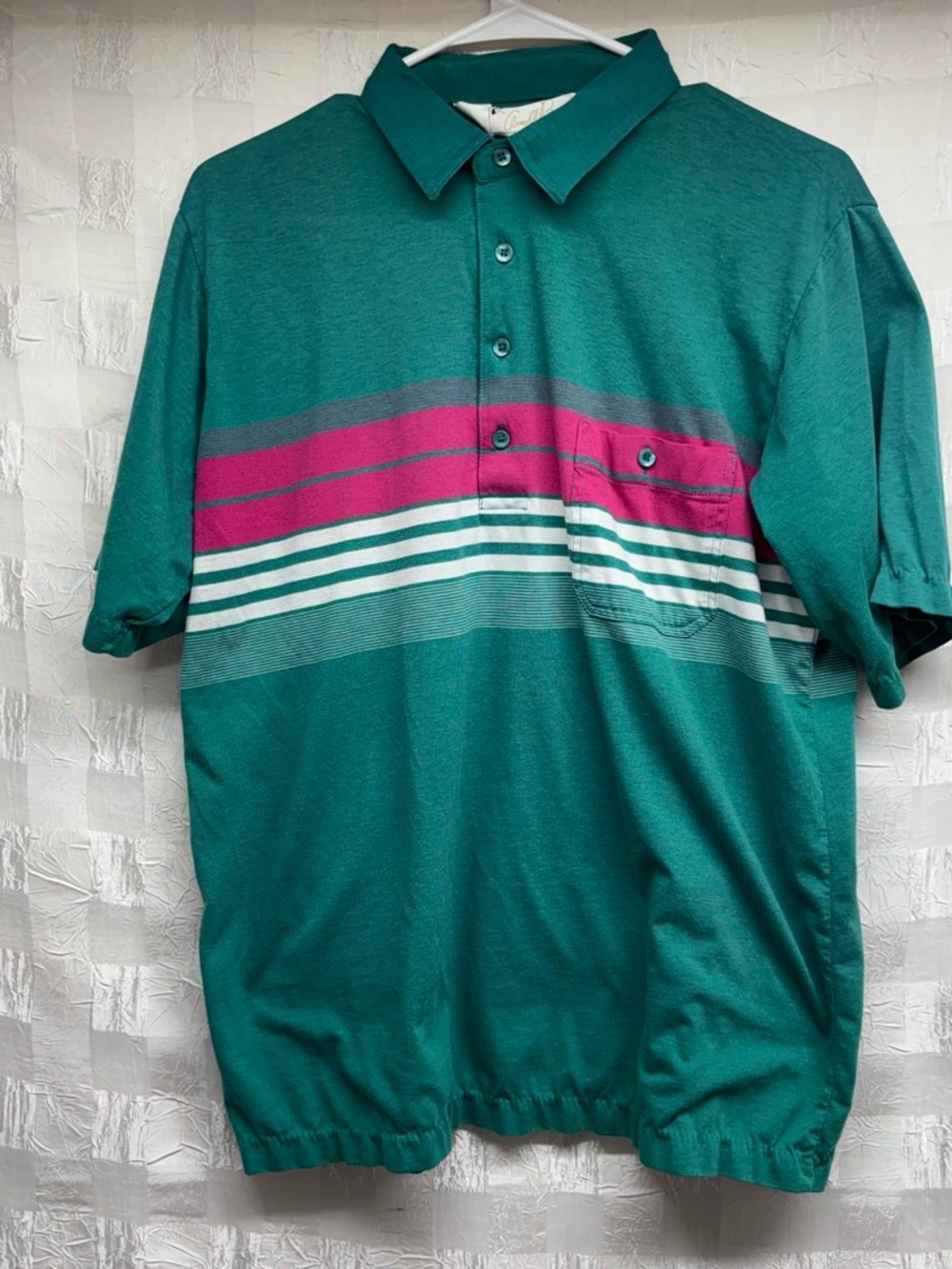 Vintage 1990s Arnold Palmer Quarter Button Up Shirt / Striped Golf Shirt